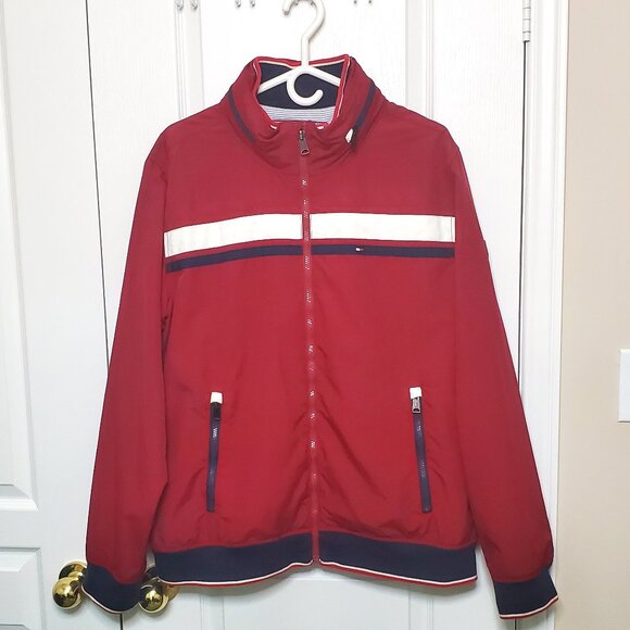 Tommy Hilfiger Men’s Jacket in Red with White and Blue Accents Size XL - Picture 3 of 6
